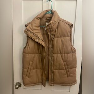 Abercrombie Vegan Leather Puffer Vest